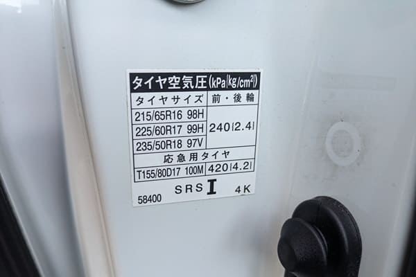 タイヤ　空気圧　許容範囲